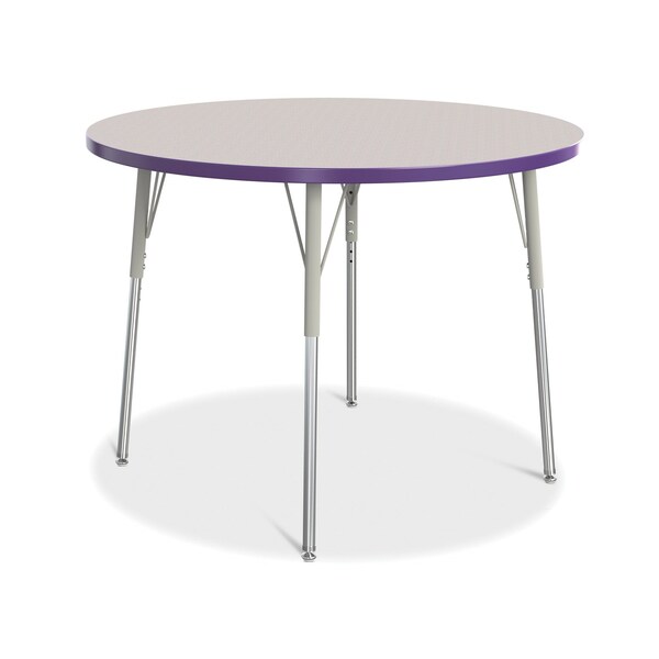 Jonti-Craft Berries Round Activity Table, 42 in. Diameter, A-height, Freckled Gray/Purple/Gray - 6468JCA004