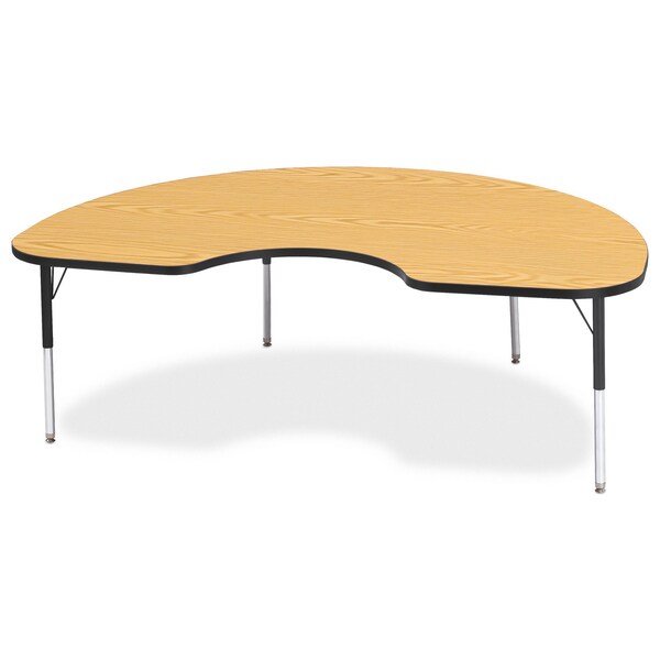Jonti-Craft Berries Kidney Activity Table, 48 in. x 72 in., E-height, Oak/Black/Black - 6423JCE210