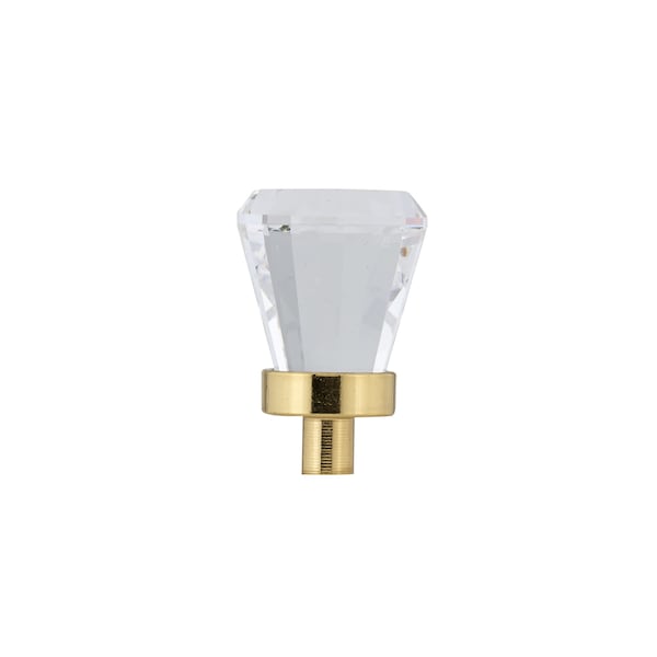Richelieu 3/4 in (19 mm) Brass, Clear Traditional Swarovski Crystal , 24 Kt Gold Plated Cabinet Knob - BP27613011