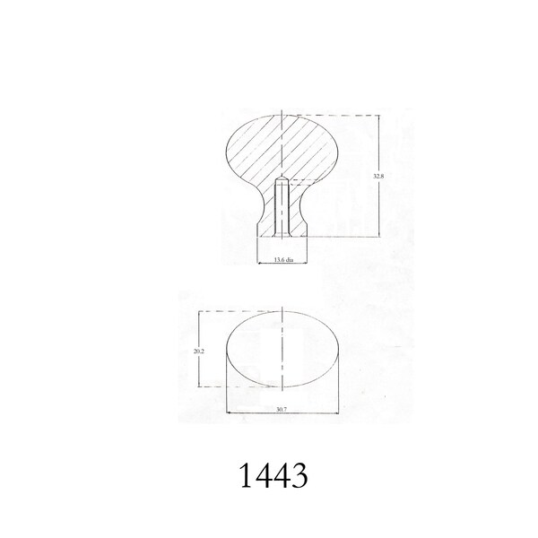 Richelieu 1 7/32 in (31 mm) x 25/32 in (20 mm) Brushed Nickel Contemporary Cabinet Knob - BP1443175