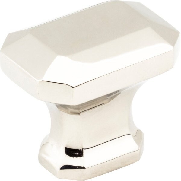 Jeffrey Alexander 1-1/4" Overall Length Polished Nickel Emerald Ella Cabinet Knob - 165NI