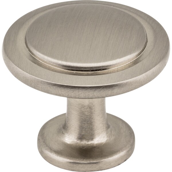 Elements By Hardware Resources 1-1/4" Diameter Satin Nickel Round Button Gatsby Cabinet Knob - 3960-SN