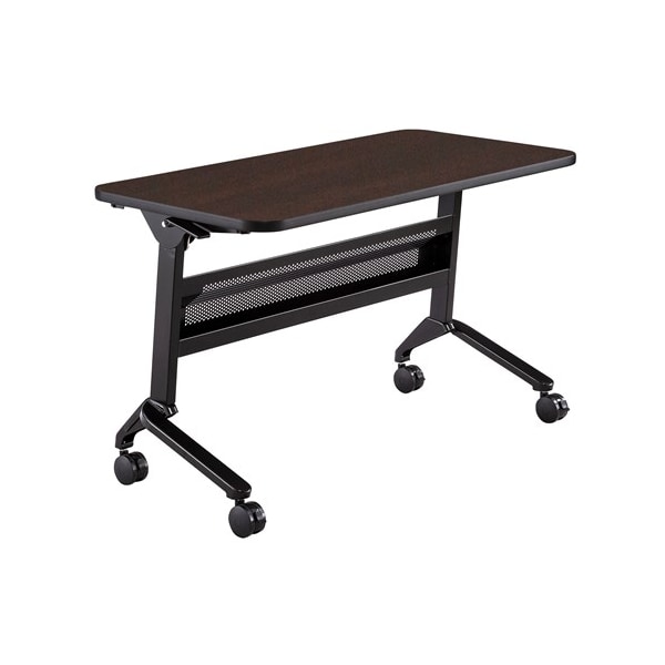 Safco Rectangle Flip-N-Go 24 x 48" Rectangular Training, 48 W, 24 L, 29 H, Laminate Top Top, Mocha - LF2448TSLDCM