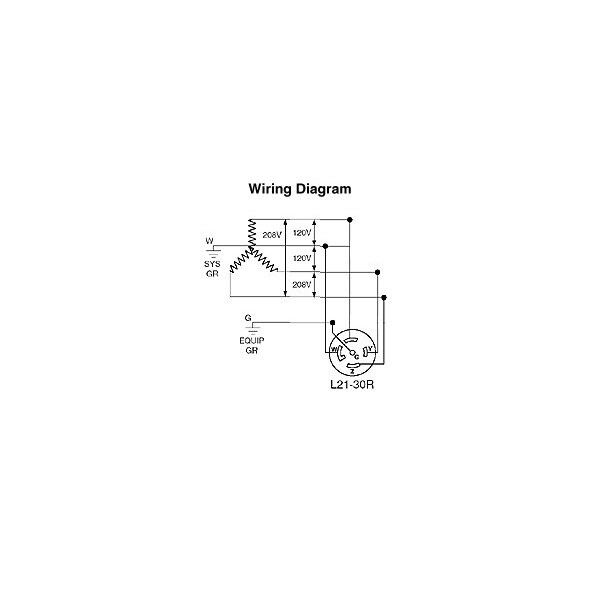 Conector de bloqueo de 30A de Leviton 4P 5W 120/208Vac L21-30R Bk/Wt - 2813