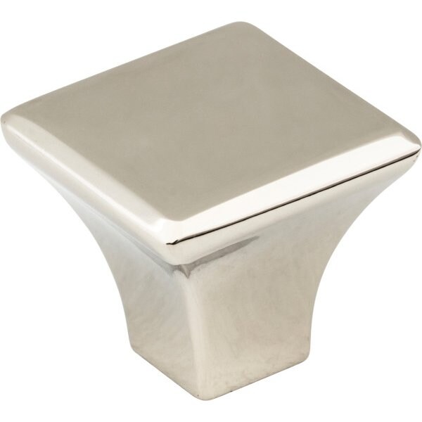 Jeffrey Alexander 1-1/8" Overall Length Polished Nickel Square Marlo Cabinet Knob - 972NI