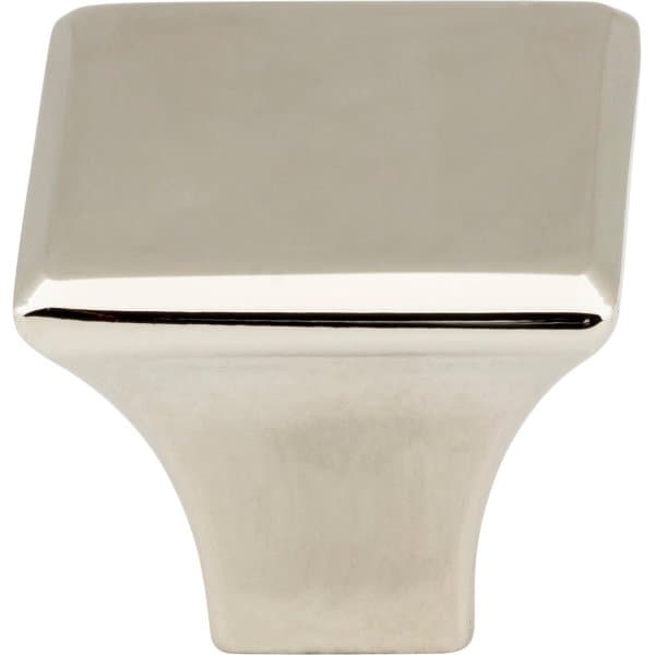 Jeffrey Alexander 1-1/8" Overall Length Polished Nickel Square Marlo Cabinet Knob - 972NI