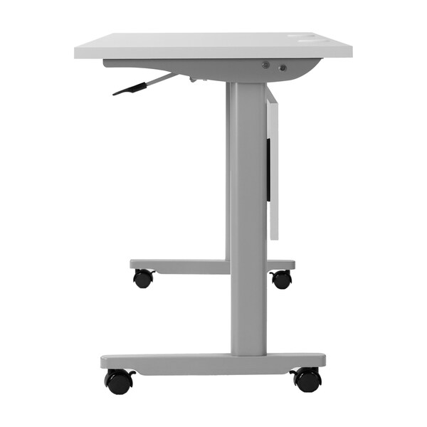 Flash Furniture Palmer 60in. x 24in. HD Nesting Table w/T-Legs, Modesty Panel, 1in. Thick Gray Tabletop, Gray Frame - MT-M6024-T-LEG-GRYGRY-GG