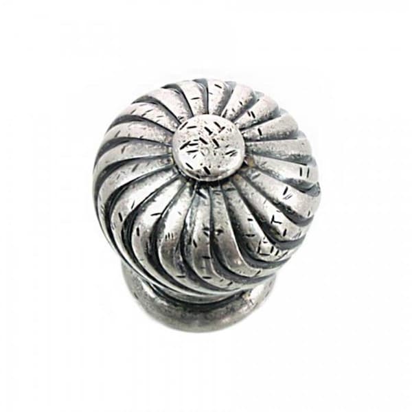 Perfectpatio 1.25 in. Distressed Pewter Nickel French Twist Cabinet Knob - PE688619