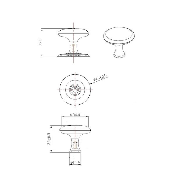 Richelieu 1 9/16 in (40 mm) Brushed Nickel Transitional Cabinet Knob - BP224840195