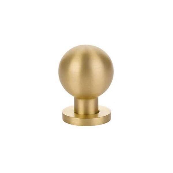 Patioplus 1 in. Modern Globe Cabinet Knob, Satin Brass - PA2006803