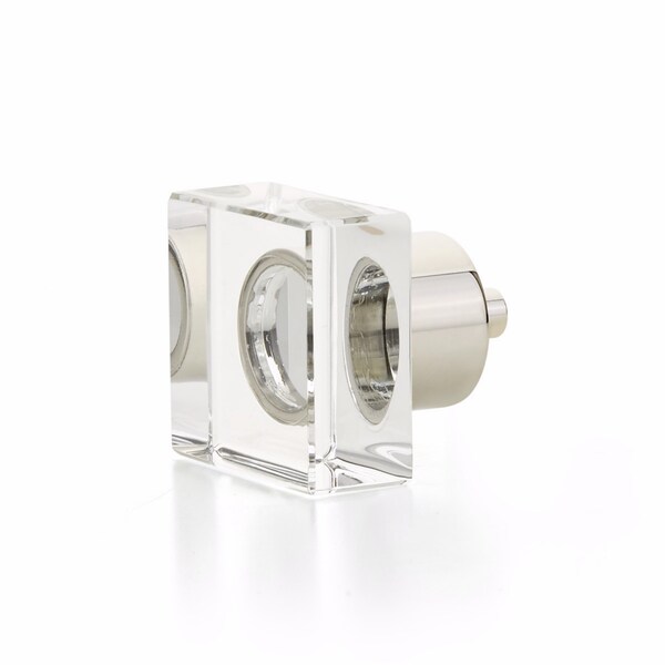 Schaub City Lights Square Glass Knob Polished Nickel Finish - 57-PN