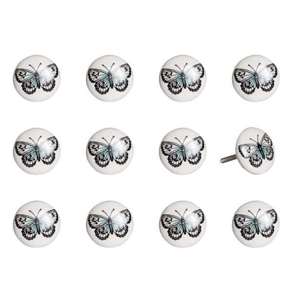 Pipers Pit Multi Color Ceramic & Metal Knob, 1.5 x 1.5 x 1.5 in., 12PK - PI3666341