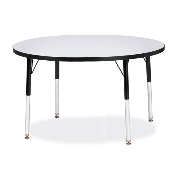 Jonti-Craft Berries Round Activity Table, 42 in. Diameter, E-height, Freckled Gray/Black/Black - 6468JCE180