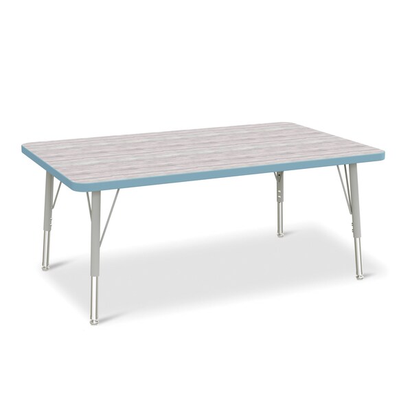 Jonti-Craft Berries Rectangle Activity Table, 30 in. x 48 in., E-height, Driftwood Gray/Coastal Blue/Gray - 6473JCE452