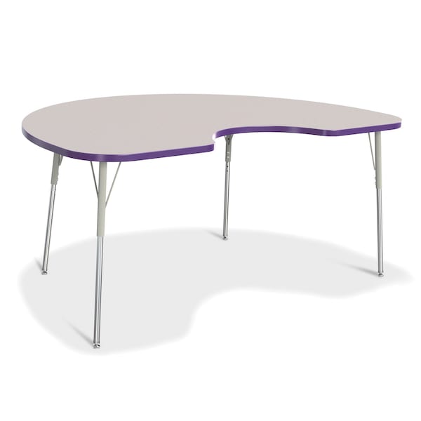 Jonti-Craft Berries Kidney Activity Table, 48 in. x 72 in., A-height, Freckled Gray/Purple/Gray - 6423JCA004