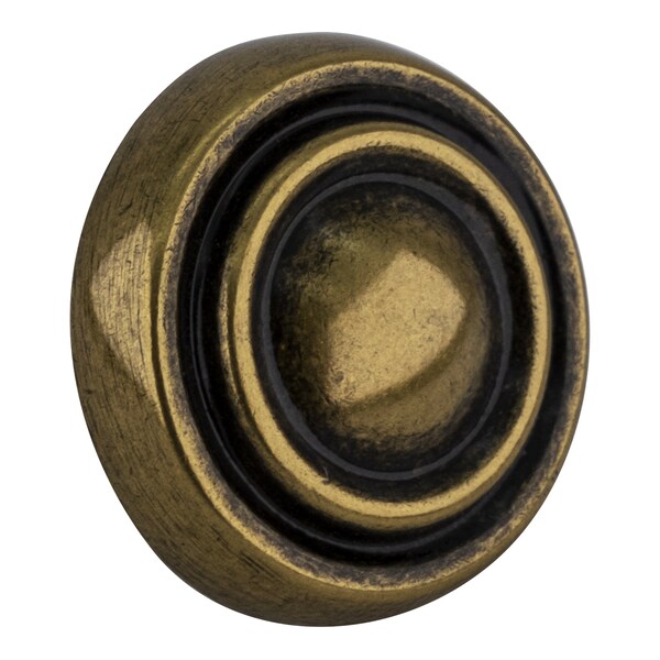 Amerock Sterling Traditions Mushroom Kitchen Cabinet Knob 1-1/4 in. Diameter Burnished Brass - BP1306O77