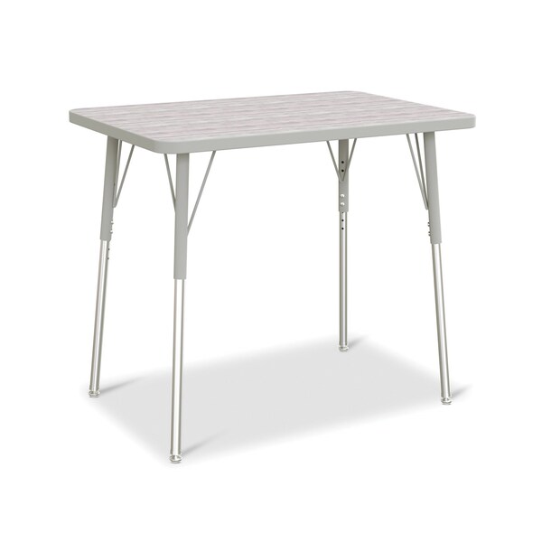Jonti-Craft Berries Rectangle Activity Table, 24 in. x 36 in., A-height, Driftwood Gray/Gray/Gray - 6478JCA450