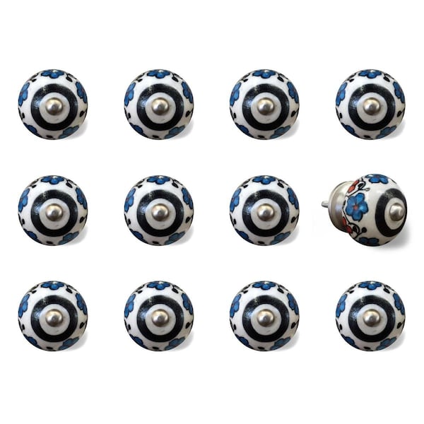 Decoracion K3550 Knob It - White Black & Navy, 12PK - DE3092182