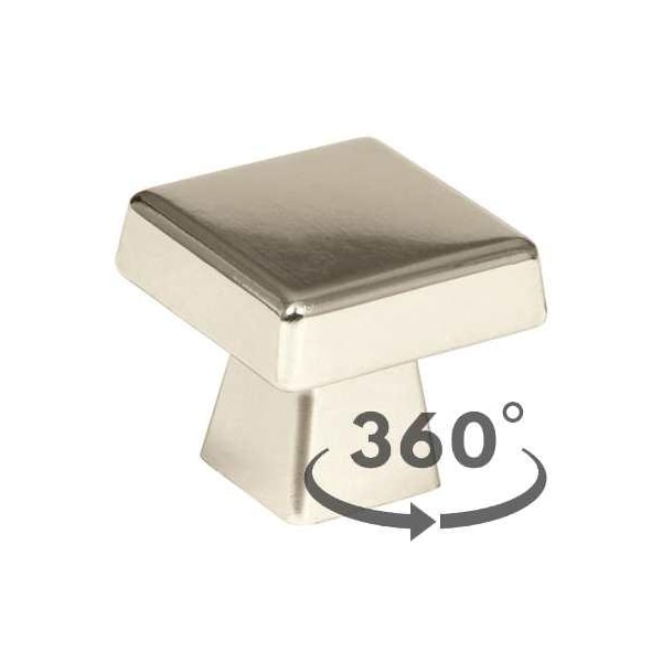Amerock BP55273PN 1-1/2" (38 mm) Blackrock Oversized Square Knob Bright Nickel - BP55273PN