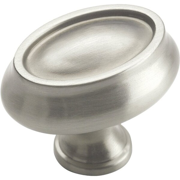 Amerock Cabinet Knob, 1-3/16 in Projection, Zinc, Satin Nickel - BP26127G10
