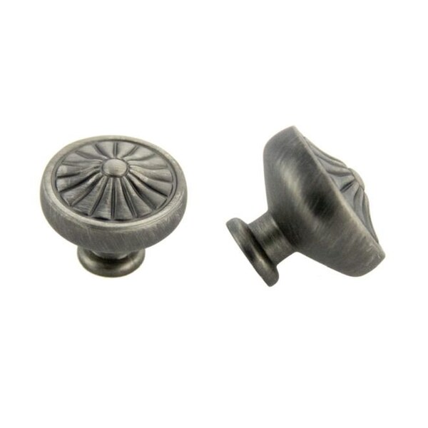 Crown 1-1/4" Deco Cabinet Knob Satin Pewter Finish - CHK81353APH