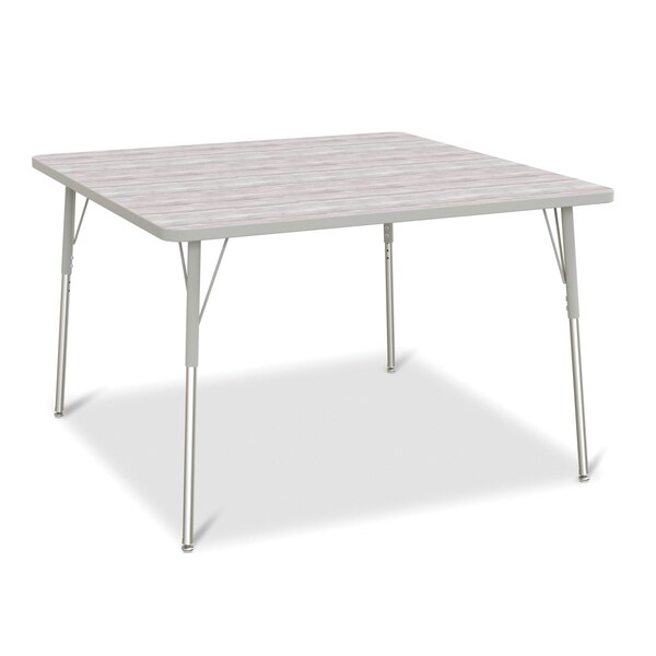Jonti-Craft Berries Square Activity Table, 48 in. x 48 in., A-height, Driftwood Gray/Gray/Gray - 6418JCA450