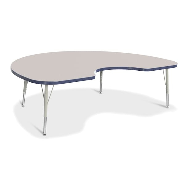 Jonti-Craft Berries Kidney Activity Table, 48 in. x 72 in., E-height, Freckled Gray/Navy/Gray - 6423JCE112