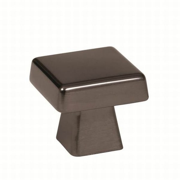 Amerock BP55271GM 1-3/16" (30 mm) Blackrock Square Cab Knob Gunmetal Finish - BP55271GM