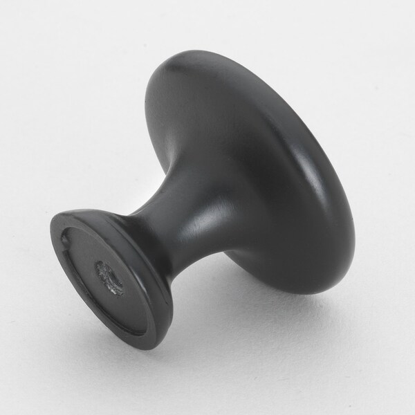 Gliderite Hardware 1-1/4 in. Matte Black Rippled Cabinet Knob, 10PK - 5415-MB-10