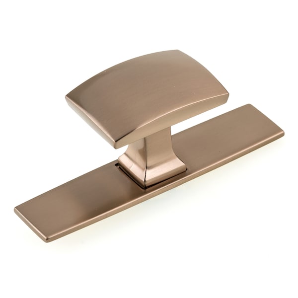 Richelieu 3 17/32 in (90 mm) x 1 1/4 in (31 mm) Champagne Bronze Contemporary Cabinet Knob Backplate Abbeydale - BP224543CHBRZ