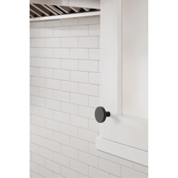 Amerock Versa 1-3/8 in 35 mm Diameter Matte Black Cabinet Knob - BP36904FB