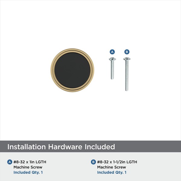 Amerock Mergence 1-3/8 in 35 mm Diameter Matte Black/Champagne Bronze Cabinet Knob - BP36857FBCZ