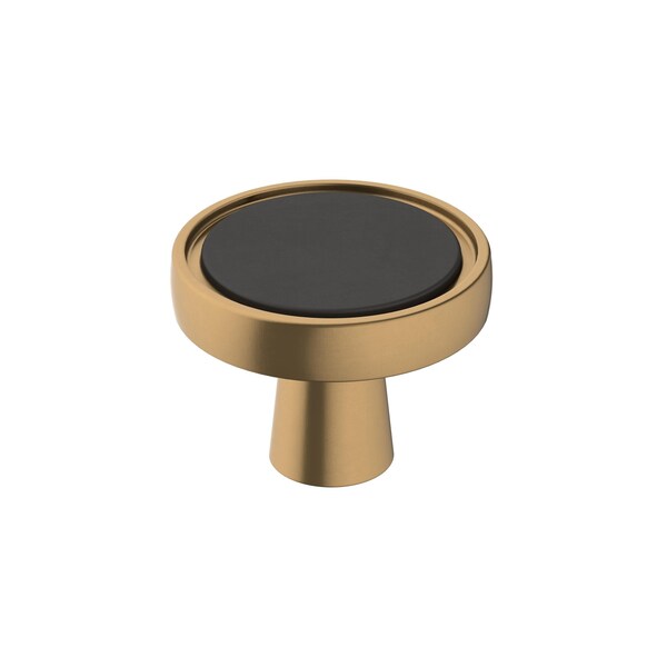 Amerock Mergence 1-3/8 in 35 mm Diameter Matte Black/Champagne Bronze Cabinet Knob - BP36857FBCZ
