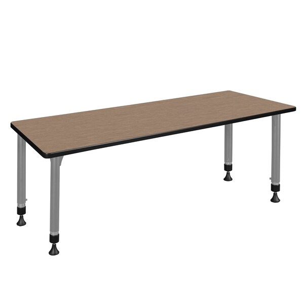 Regency Kee Height Adjustable Classroom Activity Table, 66 in W, 24 in L, Noble Oak - MT6624NOAPGY