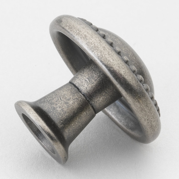Gliderite Hardware 1-1/4 in. Weathered Nickel Round Beaded Cabinet Knob, 10PK - 5222-WN-10