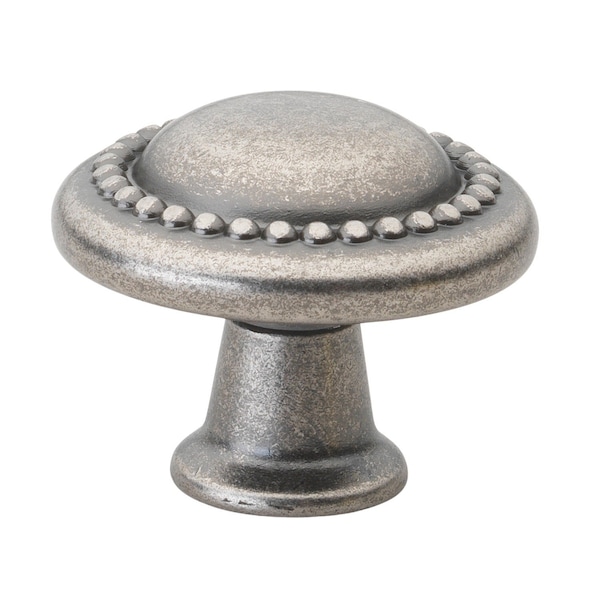 Gliderite Hardware 1-1/4 in. Weathered Nickel Round Beaded Cabinet Knob, 10PK - 5222-WN-10