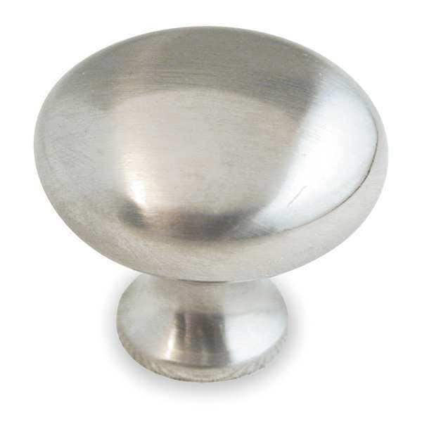Zoro Select Cabinet Knob, Zinc, Brushed Nickel, Proj. 1-1/16", PK.5 - 1XNT1
