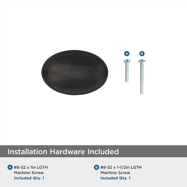Amerock Vaile 1-3/8 in 35 mm Length Oil-Rubbed Bronze Cabinet Knob, 10PK - 10BX53014ORB