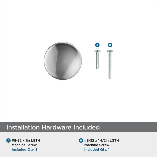 Amerock Era 1-1/4 in 32 mm Diameter Polished Chrome Hollow Cabinet Knob - BP3690726