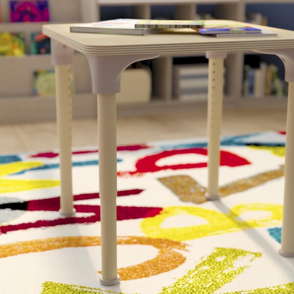Flash Furniture 24 in W, 24 in L, 23 in H, Beechwood, Birch Plywood, Steel, Beech - MK-ME088023-GG