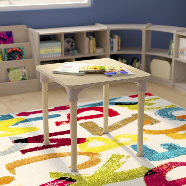 Flash Furniture 24 in W, 24 in L, 23 in H, Beechwood, Birch Plywood, Steel, Beech - MK-ME088023-GG