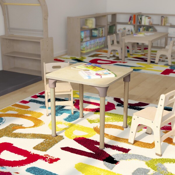 Flash Furniture 24 in W, 24 in L, 23 in H, Beechwood, Birch Plywood, Steel, Beech - MK-ME088023-GG