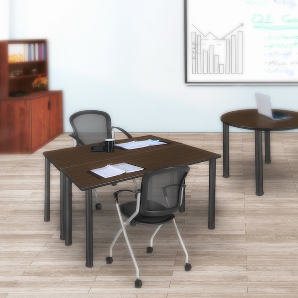 Regency Kee Training Seminar Table, 42 in W, 24 in L, Neo Walnut - MT4224NWBPBK
