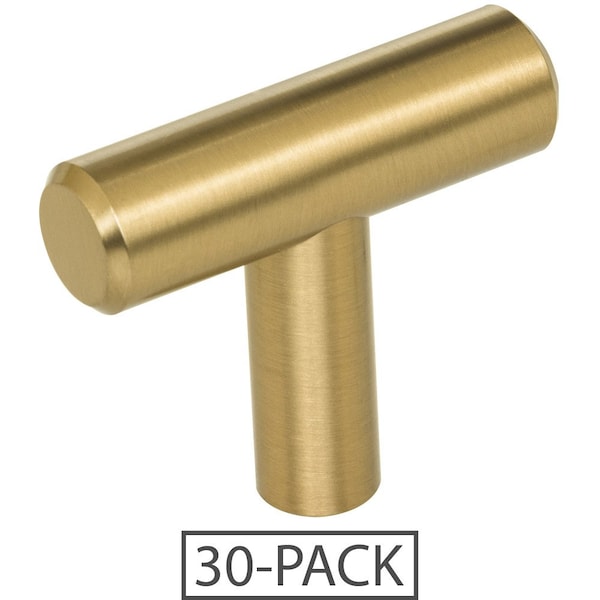 Elements By Hardware Resources 30-Pack of the 1-9/16" Overall Length Satin Bronze Naples Cabinet "T" Knob - 40SBZ-30