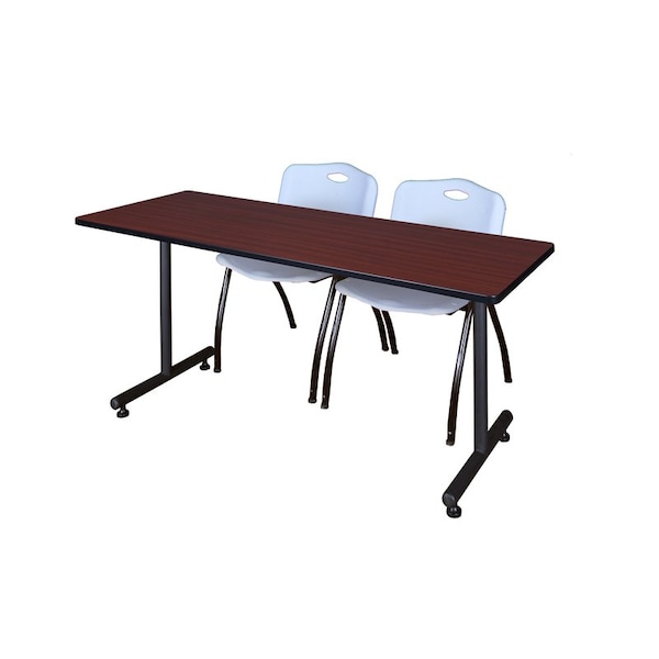 Kobe Rectangle Training Table, 60" W, 29" H, Laminate Top, Mahogany - MKTRCT6030MH47GY