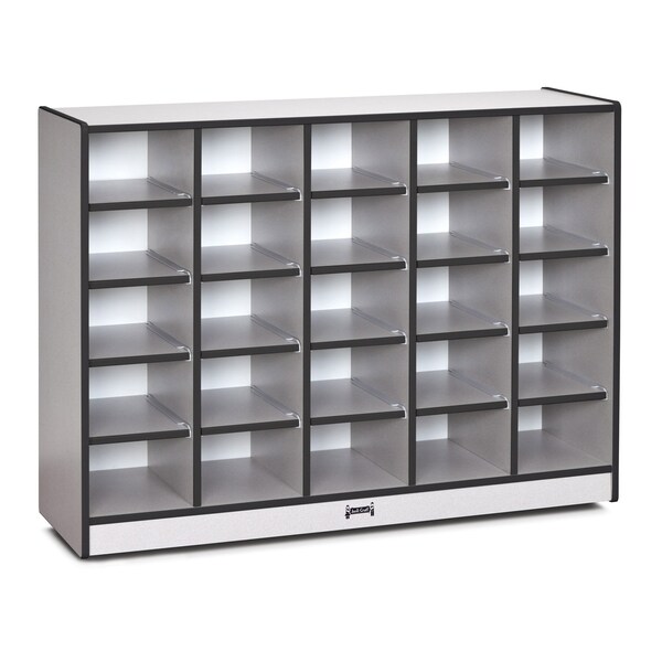 Jonti-Craft Rainbow Accents 25 Cubbie-Tray Mobile Storage, without Trays, Black - 0425JCWW180