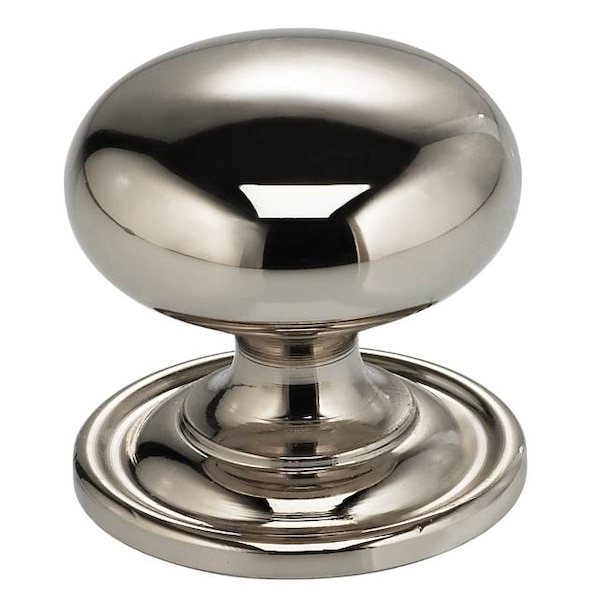 Omnia Round Cabinet Knob with Backplate Bright Nickel 1-3/16" - 9158/30.14