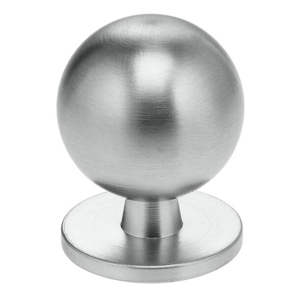 Omnia Ball Cabinet Knob with Backplate Satin Chrome 1-3/16" - 9165/30.26D