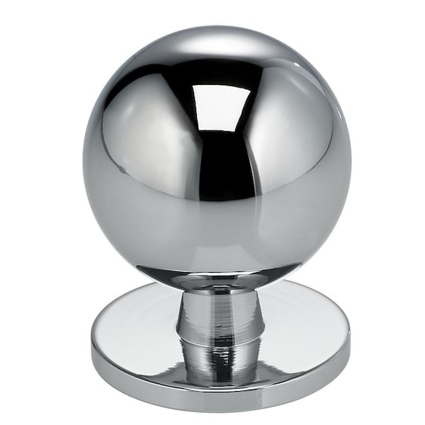 Omnia Ball Cabinet Knob with Backplate Bright Chrome 1-3/16" - 9165/30.26