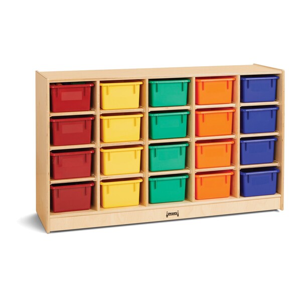 Jonti-Craft 20 Cubbie-Tray Mobile Storage, with Colored Trays - 0421JC